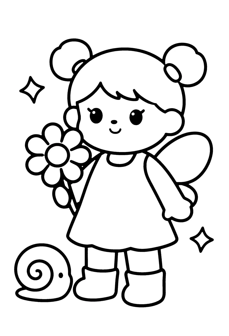 Fairy Garden coloring page preview