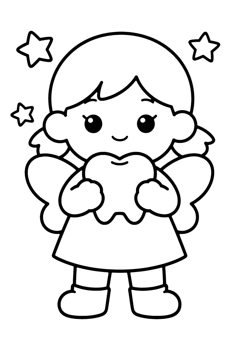 Tooth Fairy coloring page preview