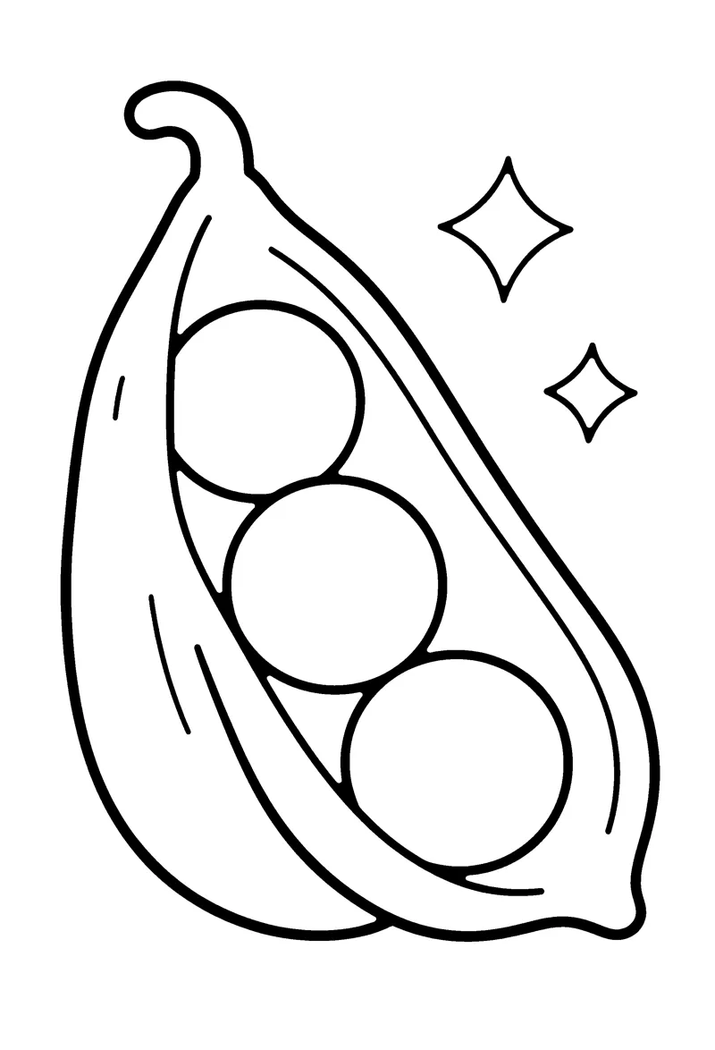 Pea Pod coloring page preview