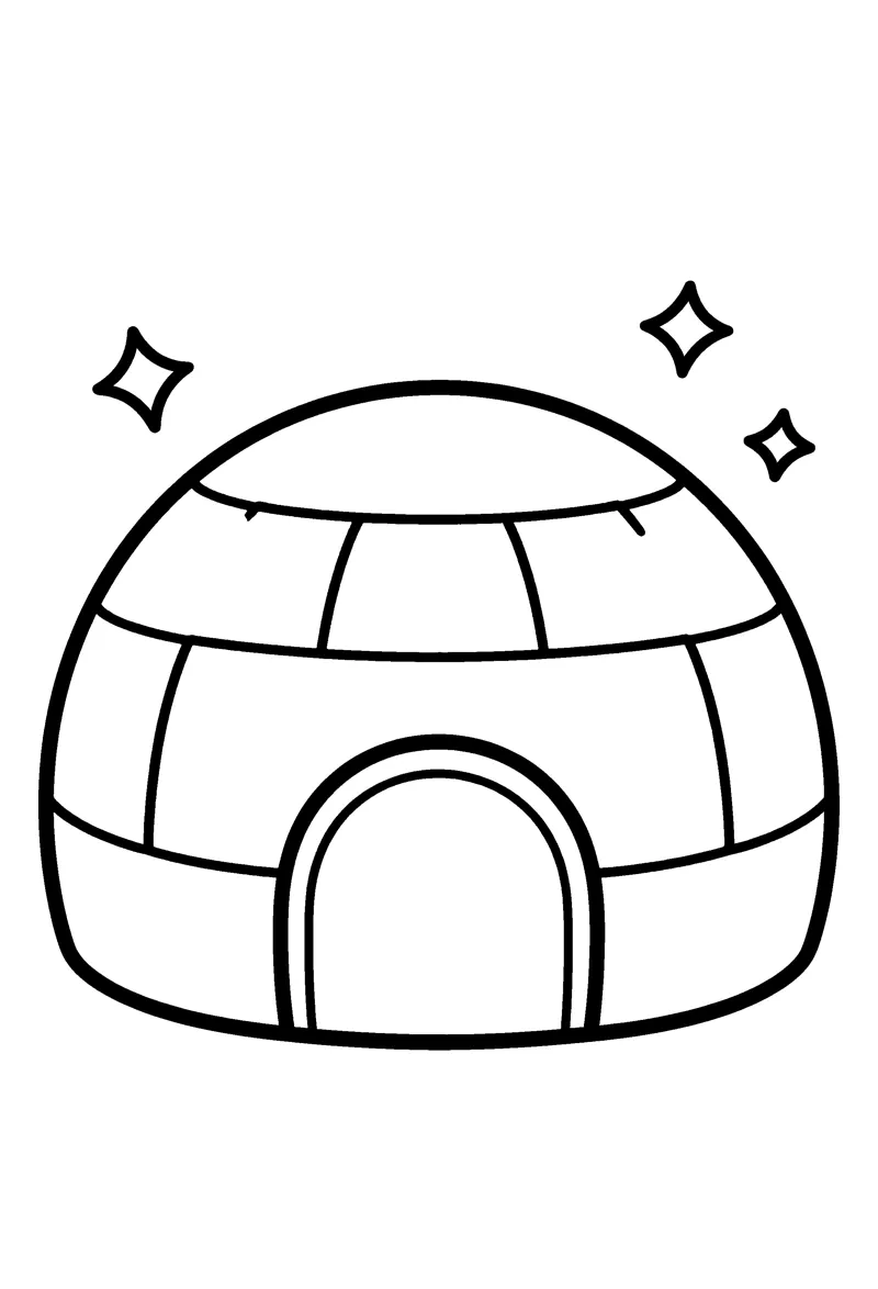 Igloo coloring page preview