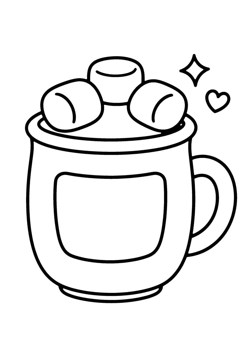 Cup of Hot Cocoa coloring page preview