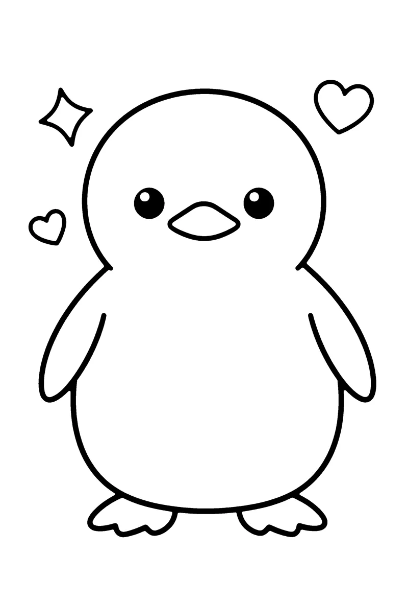 Penguin coloring page preview