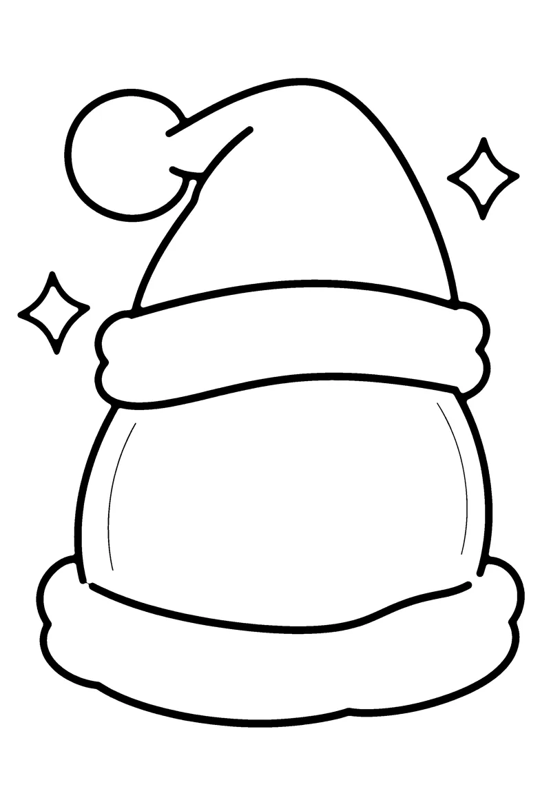 Santa Hat coloring page preview
