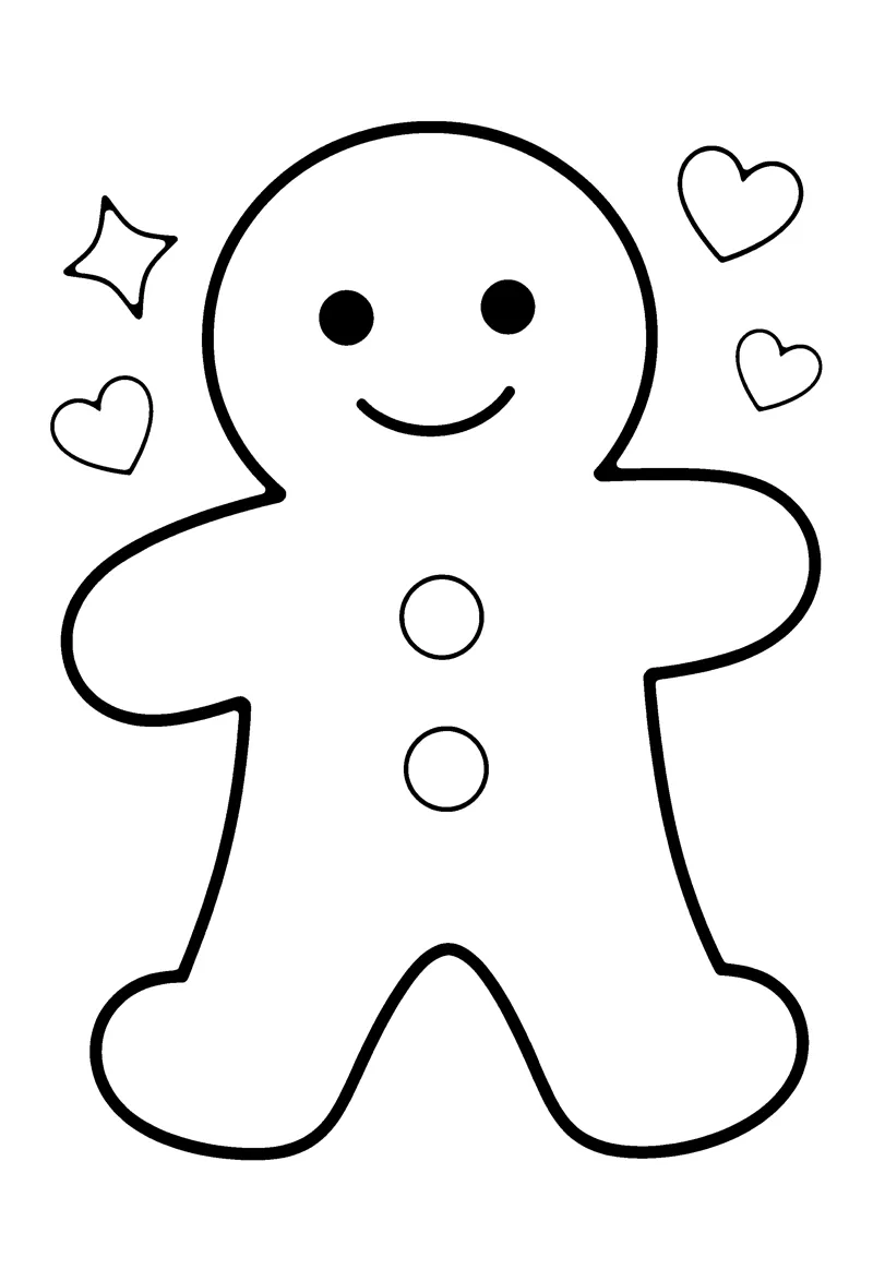 Gingerbread Man coloring page preview