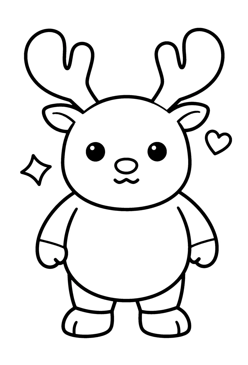 Reindeer coloring page preview